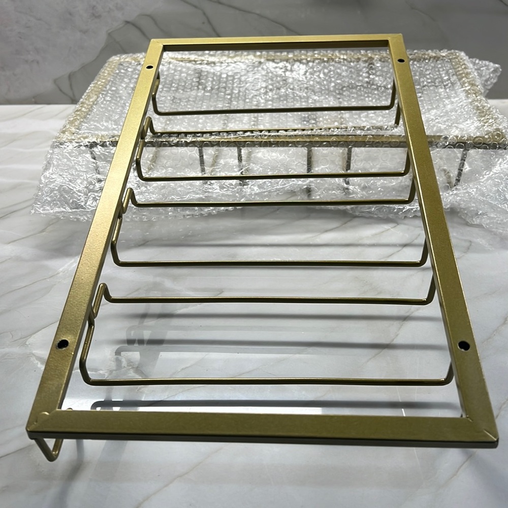 Upside down wine glasses rack gold